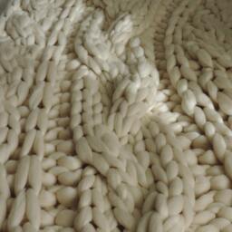 Chunky Knit Blanket, Knitted Blanket, Wool Knitted Blanket Throw, Yarn - thumbnail 3