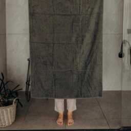 Gray Bath Towel, Eco Friendly Spa Towel, Oversized Hotel Plush Bathroom Fathers Day Gift For Dad - thumbnail 1