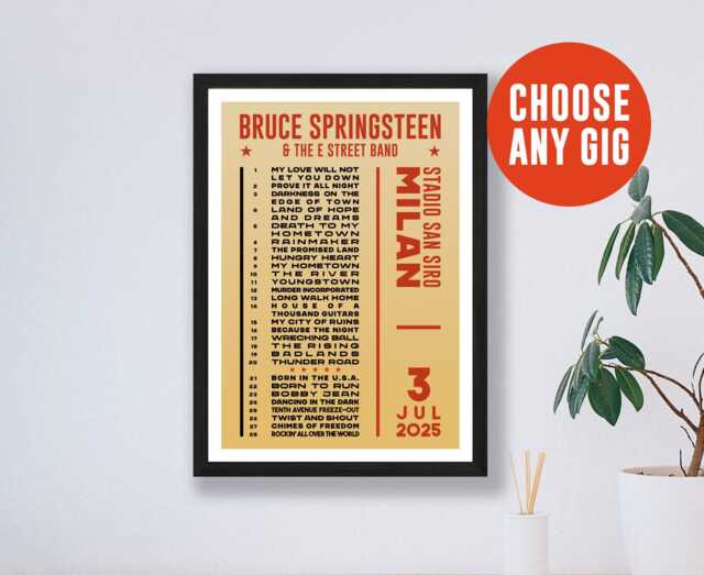Any Setlist Custom Poster Print - Choose Gig Concert Tour Live Band Retro Vintage Design Gift - image 1