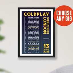 Any Setlist Custom Poster Print - Choose Gig Concert Tour Live Band Retro Vintage Design Gift - thumbnail 3
