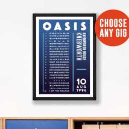 Any Setlist Custom Poster Print - Choose Gig Concert Tour Live Band Retro Vintage Design Gift - thumbnail 2