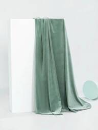 Gv81, A Pair Of Juniper Green Curtains , Thermal Shiny Velvet Living Room Curtains, Velvet Drapery Panels, Bedroom Custom Made - thumbnail 1