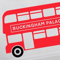 London Red Bus - Custom Location Added Personalised Removable Vinyl Wall Decal Stickers Home Decor Art - thumbnail 2
