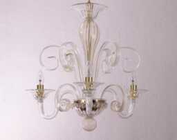 Venetian Chandelier Murano Glass Lighting - Gold & Crystal - thumbnail 1