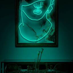 Michelangelo's David in Neon A Contemporary Artwork For Modern Homes - Vibrant & Unique Wall Decor L Neon Art Wall Decor Paintings - thumbnail 3