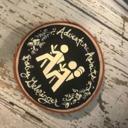 Personalized Hiking Family Christmas Ornament Handpainted Wood Slice - thumbnail 2