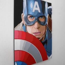 Captain America Wall Art, 3D Decor, Scroll Saw Wood Art - thumbnail 4
