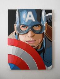Captain America Wall Art, 3D Decor, Scroll Saw Wood Art - thumbnail 1