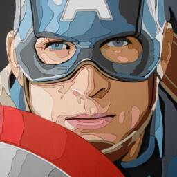 Captain America Wall Art, 3D Decor, Scroll Saw Wood Art - thumbnail 2