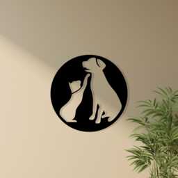 Cat & Dog Metal Wall Art, Pet Lover Decor - thumbnail 1