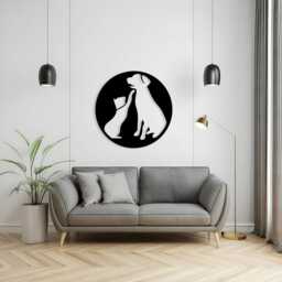 Cat & Dog Metal Wall Art, Pet Lover Decor - thumbnail 3
