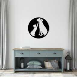 Cat & Dog Metal Wall Art, Pet Lover Decor - thumbnail 2