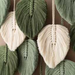 Macrame Leaf Wall Hanging, Boho Decor, Decor Minimalist, Art, Gift For The Home, Monstera Leaves L02 - thumbnail 4