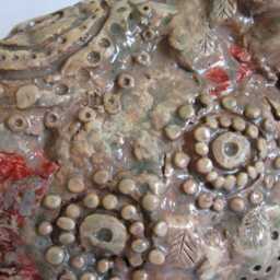Hen Sculpture/Unique Ceramic Hen/Fantasy Hen/Hen Garden Sculpture - thumbnail 4