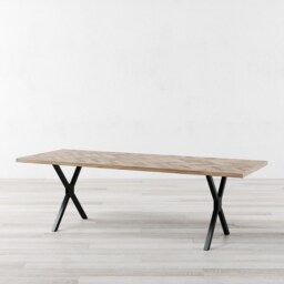 Kew Herringbone Natural Oak Dining Table - thumbnail 2