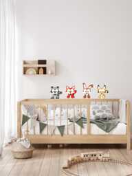 Woodland Animals Wall Decal Set Of 4 - Animal Choice For Children's Room Fox, Badger, Hedgehog, Squirrel, Lynx, Wolf, Raccoon Hand-Drawn De