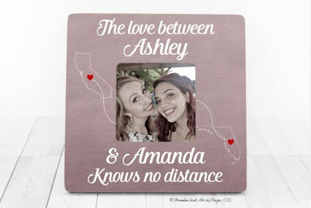 Long Distance Sisters Best Friends, Personalized Friends Picture Frame, Friend Gift, Christmas Gift For Friend, Going Away - image 1