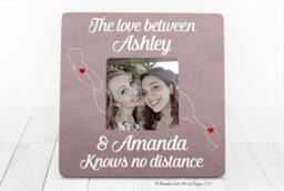 Long Distance Sisters Best Friends, Personalized Friends Picture Frame, Friend Gift, Christmas Gift For Friend, Going Away - thumbnail 1