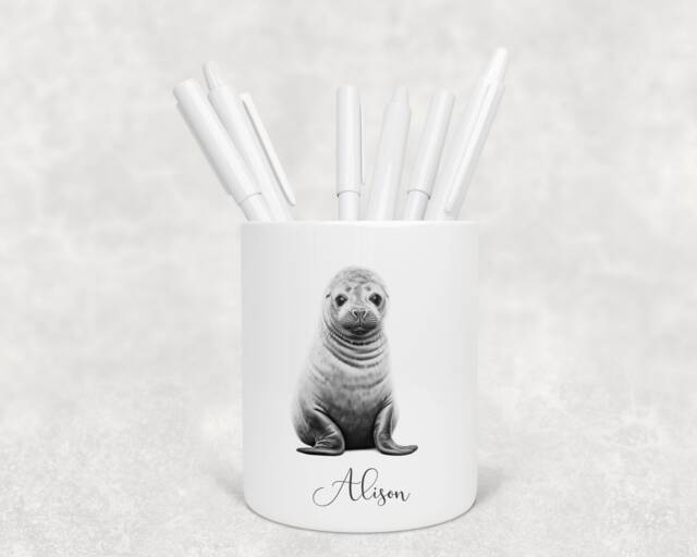 Personalised Pencil Drawing Sketched Seal Pot, Ideal Gift, Birthday - image 1