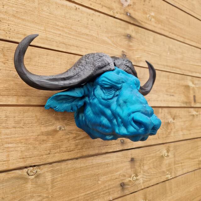 Cape Buffalo Wall Mount - Animal Head Decor 3D Printed - image 1