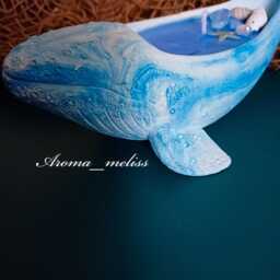Whale Stonecast Jar Candle Handmade Soy Wax, Luxury Home Decor - thumbnail 2