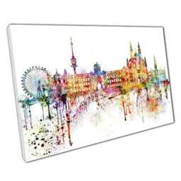 Vienna Skyline Canvas Vibrant Cityscape Art Print For Home & Office Wall Decor, Austrian Landmark Gift - thumbnail 1