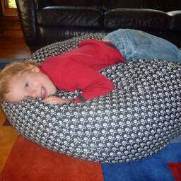 Cross Bones Bean Bag Chair Cover, Black & White, Red Crossbones, Pirates, Etsy Kids, Gifts Under 75 - thumbnail 3