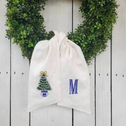 Chinoiserie Wreath Sash, Christmas Tree Door Personalized Sash - thumbnail 2