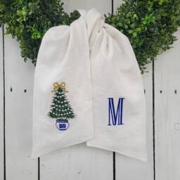 Chinoiserie Wreath Sash, Christmas Tree Door Personalized Sash - thumbnail 3