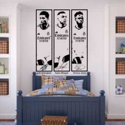 Real Madrid Trio Vinyl Wall Decal - Mbapp??, Vinicius Jr, Bellingham - thumbnail 2