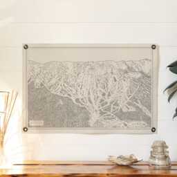 Bridger Bowl Montana Mountain Trail Map Felt Poster Banner - Vintage Ski Snowboard Wall Art Gift. Flag Pennant Home Decor Usa Handmade - thumbnail 3