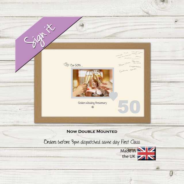 50Th Photo Frame Anniversary Golden Wedding Special Gift Sign7x5-693D By Photos in A Word - image 1