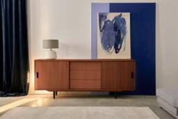 Mid-Century Sideboard, Dresser, Commode, Credenza Made Of Oak Vaneer - Teak Colour Livlo T-S05