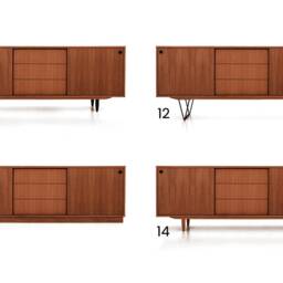 Mid-Century Sideboard, Dresser, Commode, Credenza Made Of Oak Vaneer - Teak Colour Livlo T-S05 - thumbnail 2