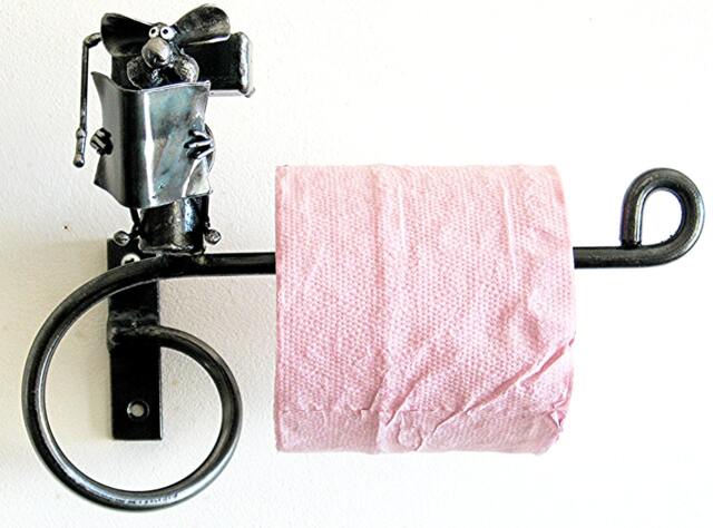 Mouse Reading Newspaper On Toilet Paper Holder - image 1
