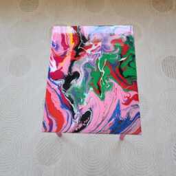 Handmade Epoxy Resin Coffee Table Colorful Abstract Pop Art End Table - thumbnail 3