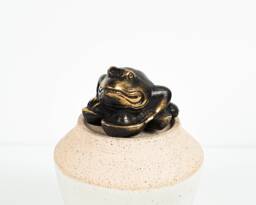 Frog Figurine, 1.5 Inch Unique, Animal, Art, Handmade, House, Nursery Decor, Table Gift For Kid, Daughter, Memorial