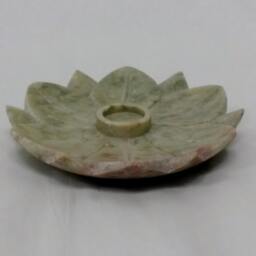 Lotus Flower Design Soapstone Candle Holder - Handmade Aromatherapy Holder, Home Decor - thumbnail 2