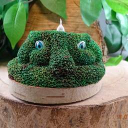 Green Man Tea Light Holder, Pixie House. Polymer Clay Miniature Fairy Garden, Cottage, Clay - thumbnail 3