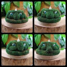 Green Man Tea Light Holder, Pixie House. Polymer Clay Miniature Fairy Garden, Cottage, Clay - thumbnail 2