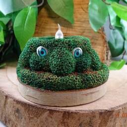Green Man Tea Light Holder, Pixie House. Polymer Clay Miniature Fairy Garden, Cottage, Clay - thumbnail 1