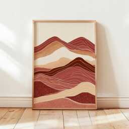 Abstract Desert Landscape Poster, Terracotta Canyon Wall Art Print - thumbnail 4