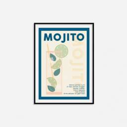 Mojito Cocktail Recipe Print - Bar Prints, Retro Print, Gifts, Cart, Eclectic Decor - thumbnail 3