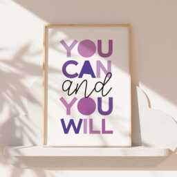 Girls Bedroom Prints, Motivational Print, Inspirational Wall Art, Playroom Decor, Purple, Playroom, Art - thumbnail 1