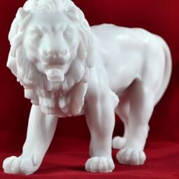 Cast Marble Lion Statue Greek Animal Decoration - 10.2 X 5.5 Inch - thumbnail 4