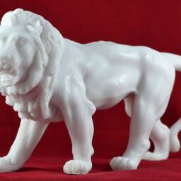 Cast Marble Lion Statue Greek Animal Decoration - 10.2 X 5.5 Inch - thumbnail 2