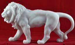 Cast Marble Lion Statue Greek Animal Decoration - 10.2 X 5.5 Inch - thumbnail 1