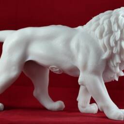 Cast Marble Lion Statue Greek Animal Decoration - 10.2 X 5.5 Inch - thumbnail 3