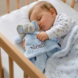 Personalised Blue Elephant Baby Comforter - thumbnail 2