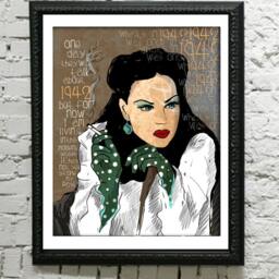 1942, 1940S, Live in The Moment, Fashion Print, Dark Haired Woman, 1940S Fashion, Pin Up Art, Old Hollywood, Vintage Inspirational Art - thumbnail 2